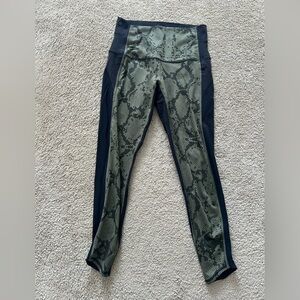 Lululemon Snake Patterned Green and Black Leggings
